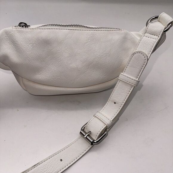 John Galt Brandy Melville White Multi Zippered Made In Italy Belt Bag Fanny Pack - Picture 4 of 13